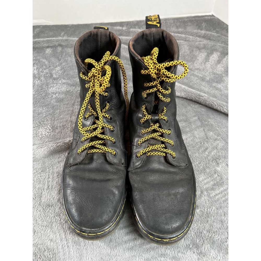Dr Martens Combs Leather Boots Mens 9 Womens 8 Black Lug Sole